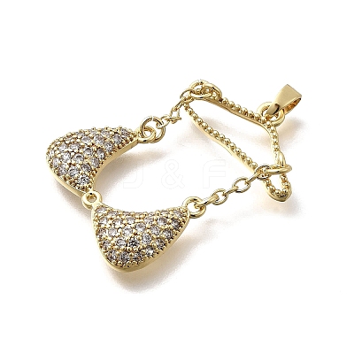 Brass Micro Pave Cubic Zirconia Charms KK-P336-03B-G-1