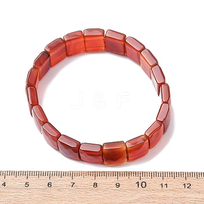 Dyed & Heated Natural Carnelian Faceted Beaded Stretch Bracelets for Women BJEW-K251-08C-1