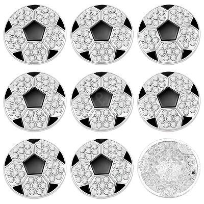 10Pcs Sports Balls Alloy Rhinestone Cabochons FIND-SC0023-42-1