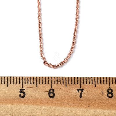 Brass Cable Chain Necklaces X-MAK-P011-01RG-1