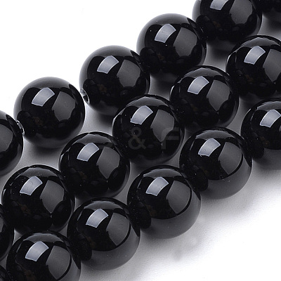 Natural Obsidian Beads Strands G-S259-33-10mm-1