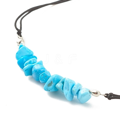 Gemstone Chips Braided Bead Bracelet for Women BJEW-JB08019-1
