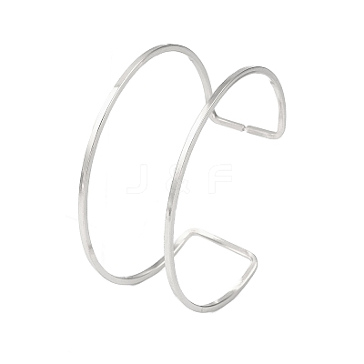 Non-Tarnish 304 Stainless Steel Hollow Open Cuff Bangles for Women BJEW-S155-04P-1