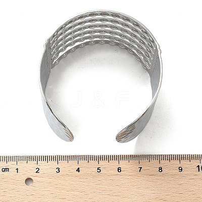 304 Stainless Steel Cuff Bangles for Women BJEW-Z096-06P-1
