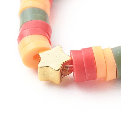 Handmade Polymer Clay Beads Finger Rings RJEW-JR00378-1