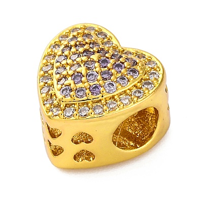 Heart European Beads KK-Z081-01B-1