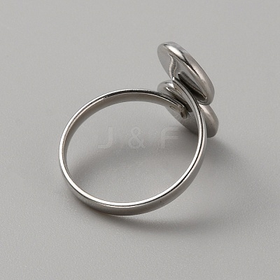 304 Stainless Steel Open Cuff Ring Components STAS-WH0027-57P-1
