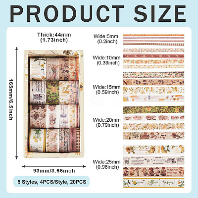 20pcs 5 Styles Scrapbooking Stickers DIY-TAC0029-03B-1