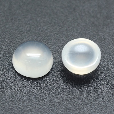 Natural White Agate Cabochons G-P393-R07-8MM-1