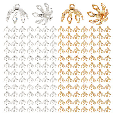 200Pcs 2 Colors Brass Bead Caps FIND-GO0003-29-1
