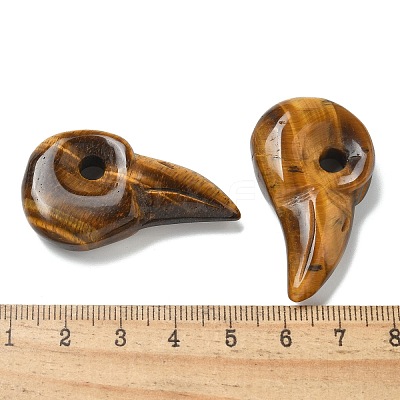 Natural Tiger Eye Carved Pendants G-H089-01C-1