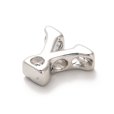 Rack Plating Brass Cubic Zirconia Beads KK-L210-008P-Y-1