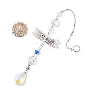 Glass Teardrop Hanging Suncatchers HJEW-JM04755-03-1