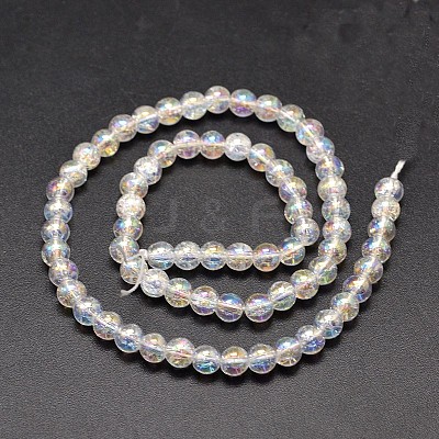 Electroplate Synthetic Crackle Quartz Bead Strands EGLA-J067-10mm-AB01-1