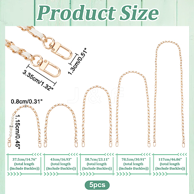 5Pcs 5 Styles Imitation Leather Purse Chains FIND-WR0009-59C-1