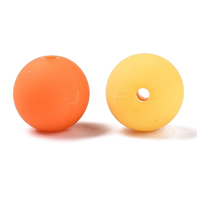 Rubberized Style Imitated Silicone Acrylic Beads MACR-T048-01B-16-1