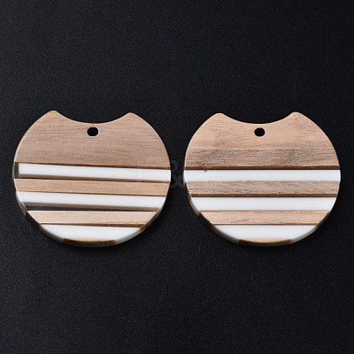 Resin & Wood Pendants X-RESI-N025-014A-B01-1