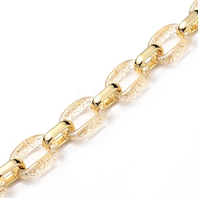 Handmade Transparent Acrylic & CCB Plastic Cable Chains AJEW-JB00829-1