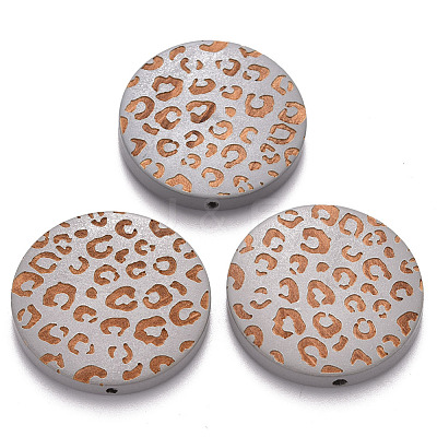 Painted Natural Wood Beads WOOD-N006-07M-1