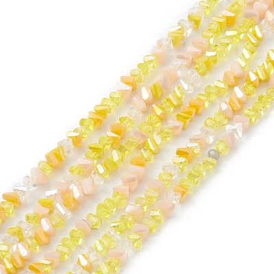 Gradient Color Electroplate Glass Bead Strands GLAA-E042-02D-1