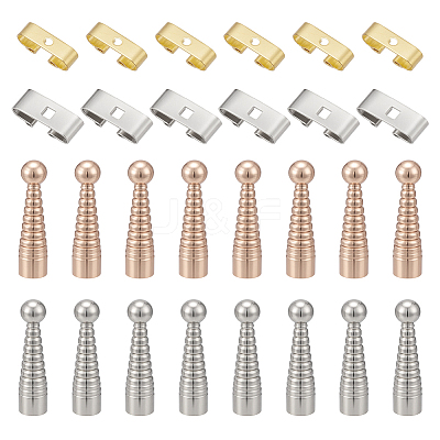 32Pcs 2 Colors Brass Bolo Tie Slide Clasps KK-NB0004-20-1