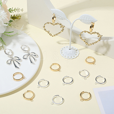 16Pcs 2 Colors 201 Stainless Steel Huggie Hoop Earrings Findings STAS-BBC0008-39D-1