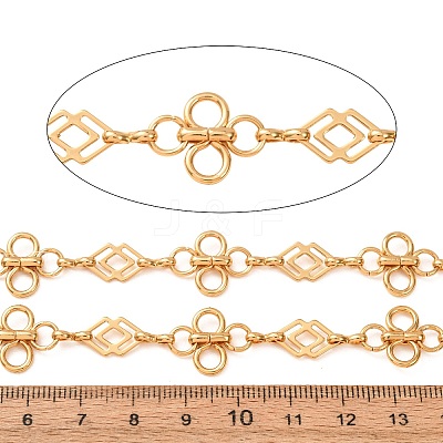 304 Stainless Steel Clover & Rhombus Link Chains SA-CBAE0F2-07G-1