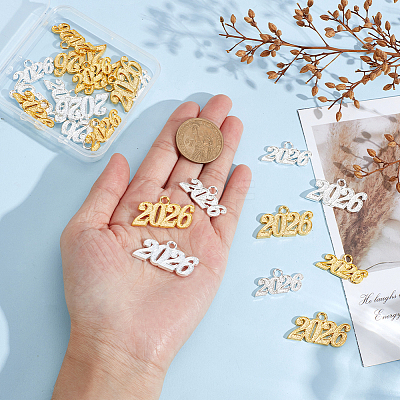 24Pcs 4 Styles Zinc Alloy Pendants FIND-SP0005-20-1
