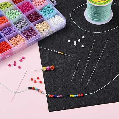 Iron Collapsible Big Eye Beading Needles TOOL-R095-03-1