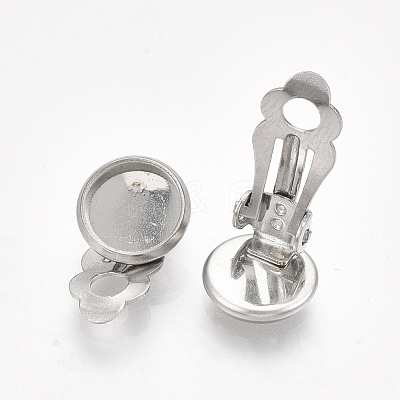 Non-Tarnish 304 Stainless Steel Clip-on Earring Findings STAS-S079-81B-1