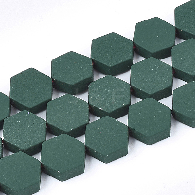 Spray Painted Non-magnetic Synthetic Hematite Beads Strands G-T116-03C-14-1