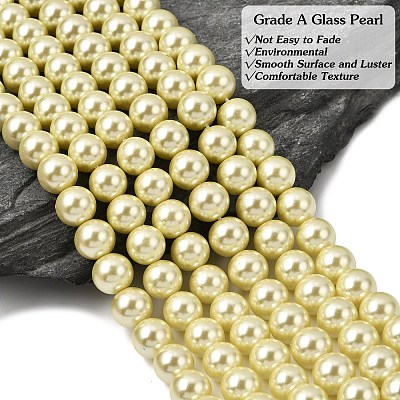 Eco-Friendly Dyed Glass Pearl Round Beads Strands HY-A002-10mm-RB012-1