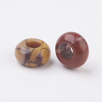Natural Mookaite European Beads X-G-G740-12x6mm-21-1