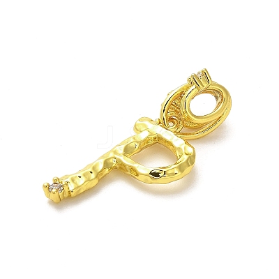 Rack Plating Brass Micro Pave Cubic Zirconia European Dangle Charms KK-L210-015G-P-1