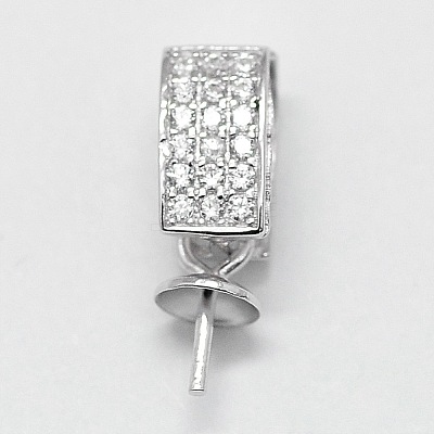 Anti-Tarnish Rhodium Plated 925 Sterling Silver Pendant Bails STER-D029-10P-1
