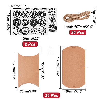 24Pcs Foldable Cordboard Paper Pillow Boxes CON-WH0089-04-1