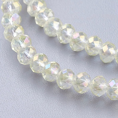 Faceted Rondelle Electroplate Glass Beads Strands X-EGLA-D020-3x2mm-70-1