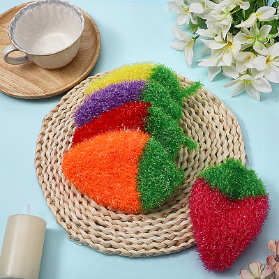 10Pcs 5 Colors Polyester Cleaning Cloths AJEW-GF0011-61-1