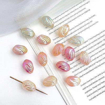 Opaque Acrylic Beads OACR-F010-04-1