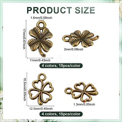 120Pcs 8 Styles Alloy Pendants FIND-PH0023-11-1