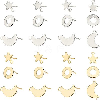 304 Stainless Steel Stud Earring Findings STAS-UN0020-27-1