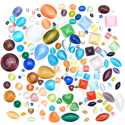 168Pcs 24 Style Cat Eye Cabochons CE-PH0001-05-1