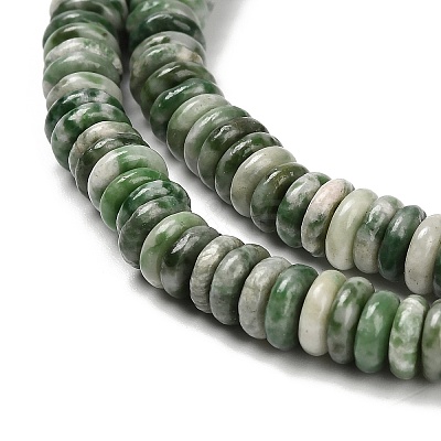 Natural Green Spot Jasper Beads Strands G-Q159-B35-01-1