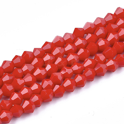 Opaque Solid Color Glass Beads Strands GLAA-Q080-4mm-B02-1