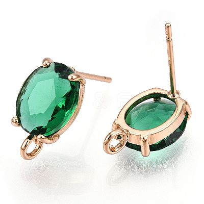 Brass Stud Earring Findings KK-S364-163E-1