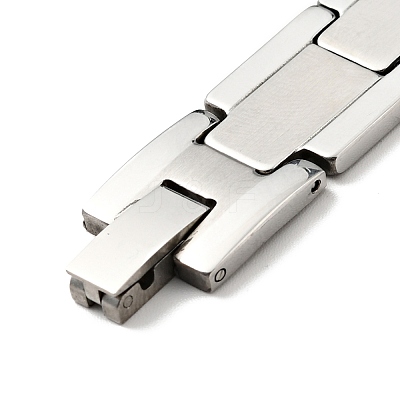 Non-Tarnish 201 Stainless Steel Rectangle Watch Band Bracelet BJEW-H550-02P-1