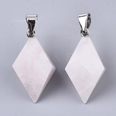 Natural Rose Quartz Double Terminated Pointed Pendants G-S359-093C-1