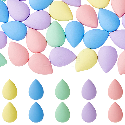 80pcs 4 colors Opaque Spray Painted Acrylic Cabochons ACRP-DC0001-01-1