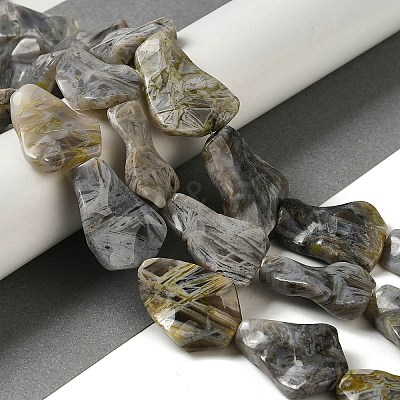 Natural Bamboo Leaf Agate Beads Strands G-NH0014-F01-01-1