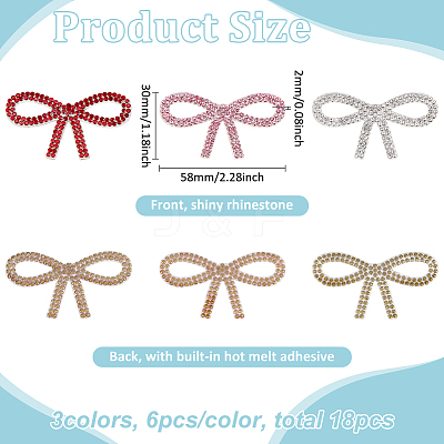 18Pcs 3 Colors Hot Glue & Rhinestone Sequin Patches PATC-FG0002-51-1